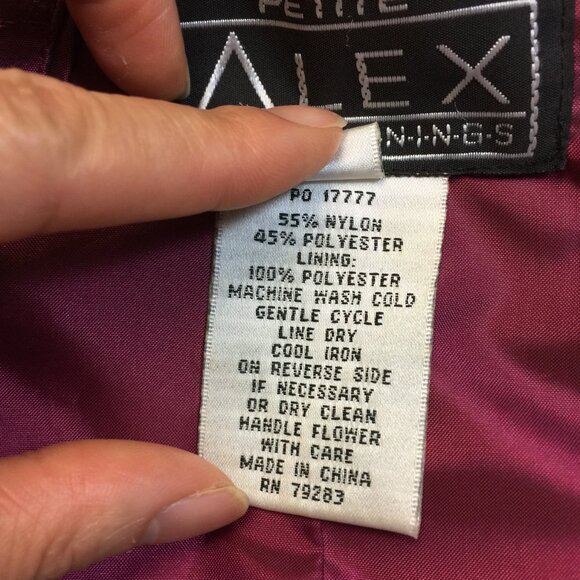 Alex Evenings Jacket Blazer Wrap Top XLP Woman's Petite Maroon Shiny 3/4 Sleeve - Picture 8 of 14